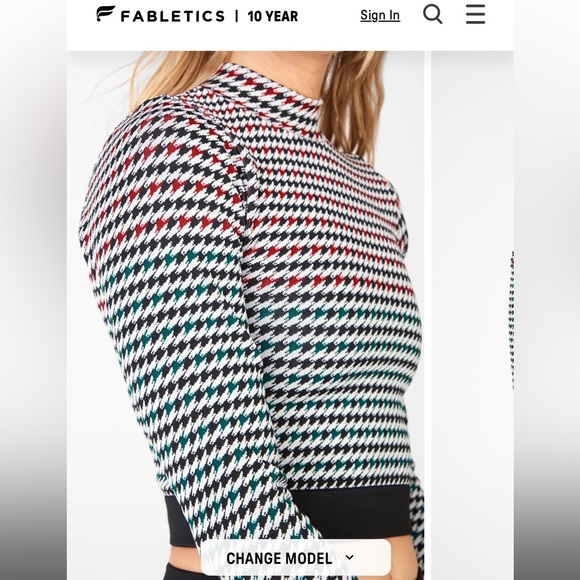 Camryn Houndstooth Seamless Long-Sleeve - Picture 2 of 5